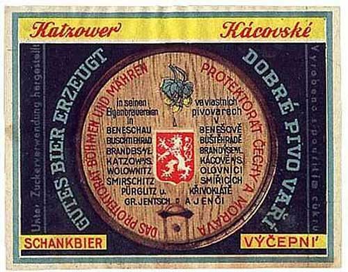 Historické etikety pivovaru Kácov